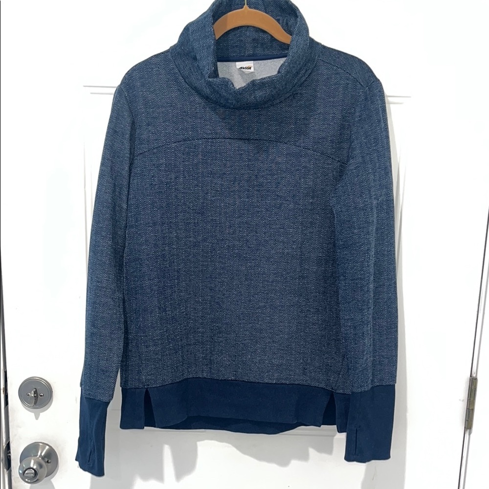 Avia Women’s Teal herringbone cowl neck super warm, lined sweatshirt
